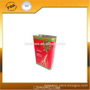 square ginseng tin can with sealed lid